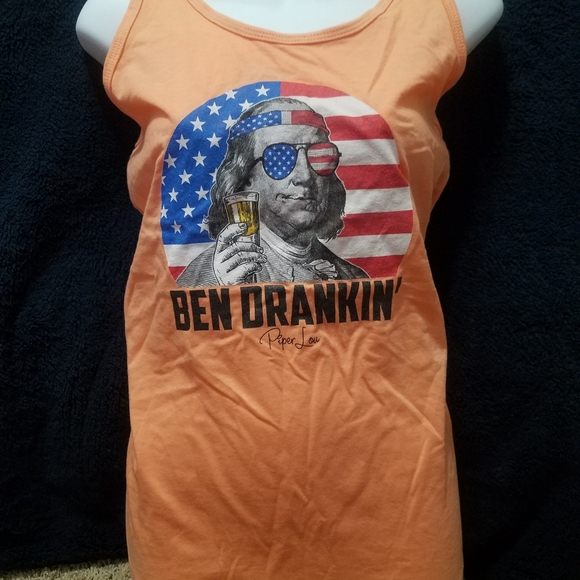 New Large Piper Lou Ben Drankin' Franklin Tank Tag Sz XL - Picture 3 of 5